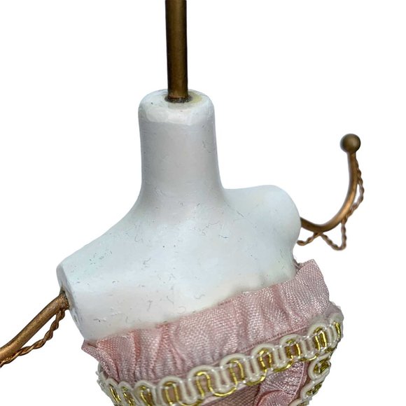 Doll Jewelry Stand Mermaid Trumpet Sequin Sparkly Golden Tan Light Pink Dress - Picture 6 of 11